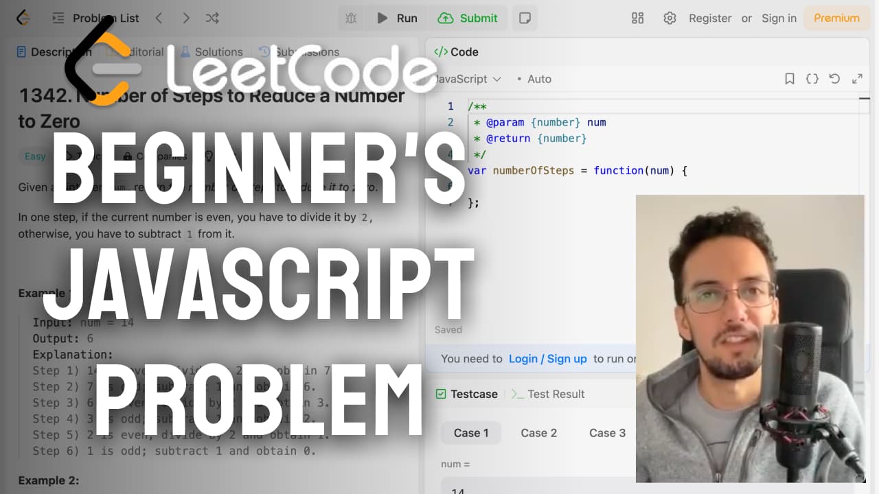 LeetCode beginner's JavaScript problem - Steps to reduce a Number to Zero